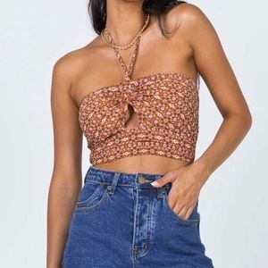 Princess Polly Floral Tie Up Top